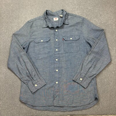 Levis Jeanshemd Erwachsene Large blau Western Rodeo Red Tab Wash Cowboy Herren