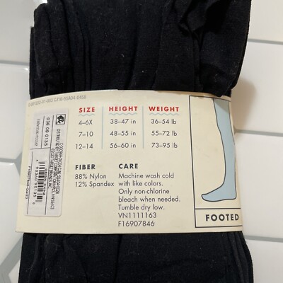 その他 No.54 Cat & Jack Girls' Footed Pantyhose 2 Pair Black Size 4-6X | eBay