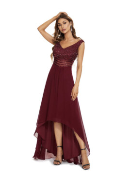 burgundy high low formal dress Burgundy Lace High Low Spaghetti Straps Charming A-line Prom Dresses , –  AlineBridal