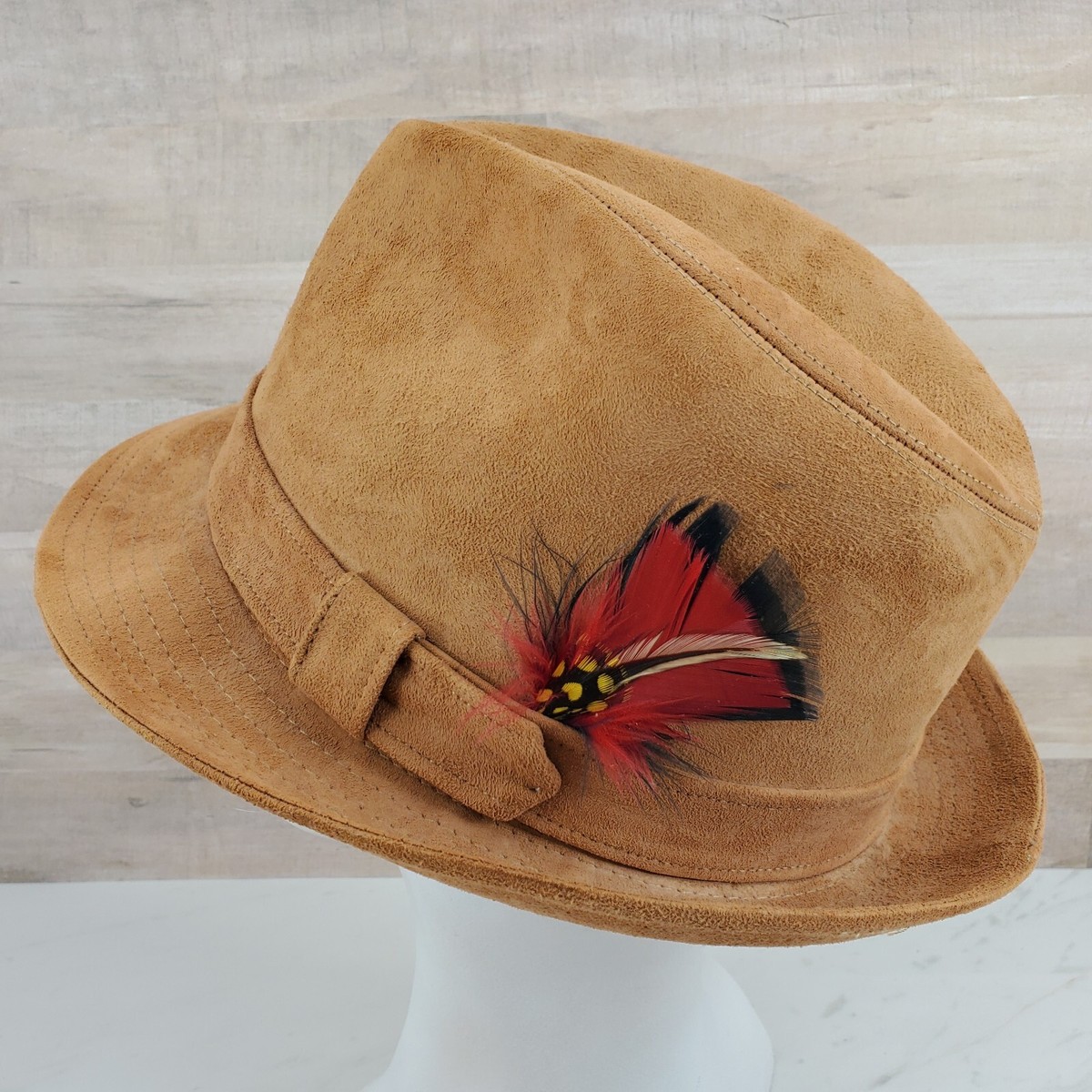 Tan Fadora With LV-Feather The Luxe Fedora Charcoal – The Flaunt main image 3