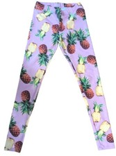 Poprageous Pineapple Pink Leggings Medium USA Made Women's