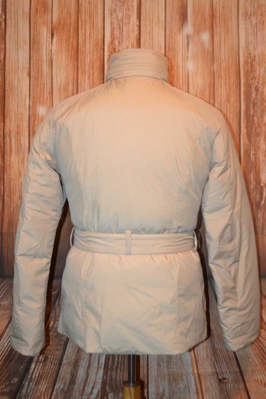 Tommy Hilfiger Women's Outerwear Beige Puff Down Waist Belt Winter Coat Sz S thumbnail 5