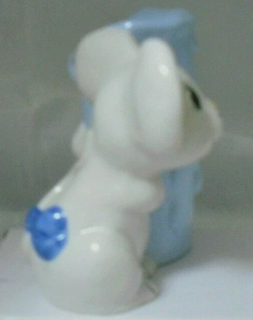 Jarrón-5 1/4" Peek-a-Boo Mouse Vela Azul Claro De Colección Bebé Guardería Foto 4 de 4