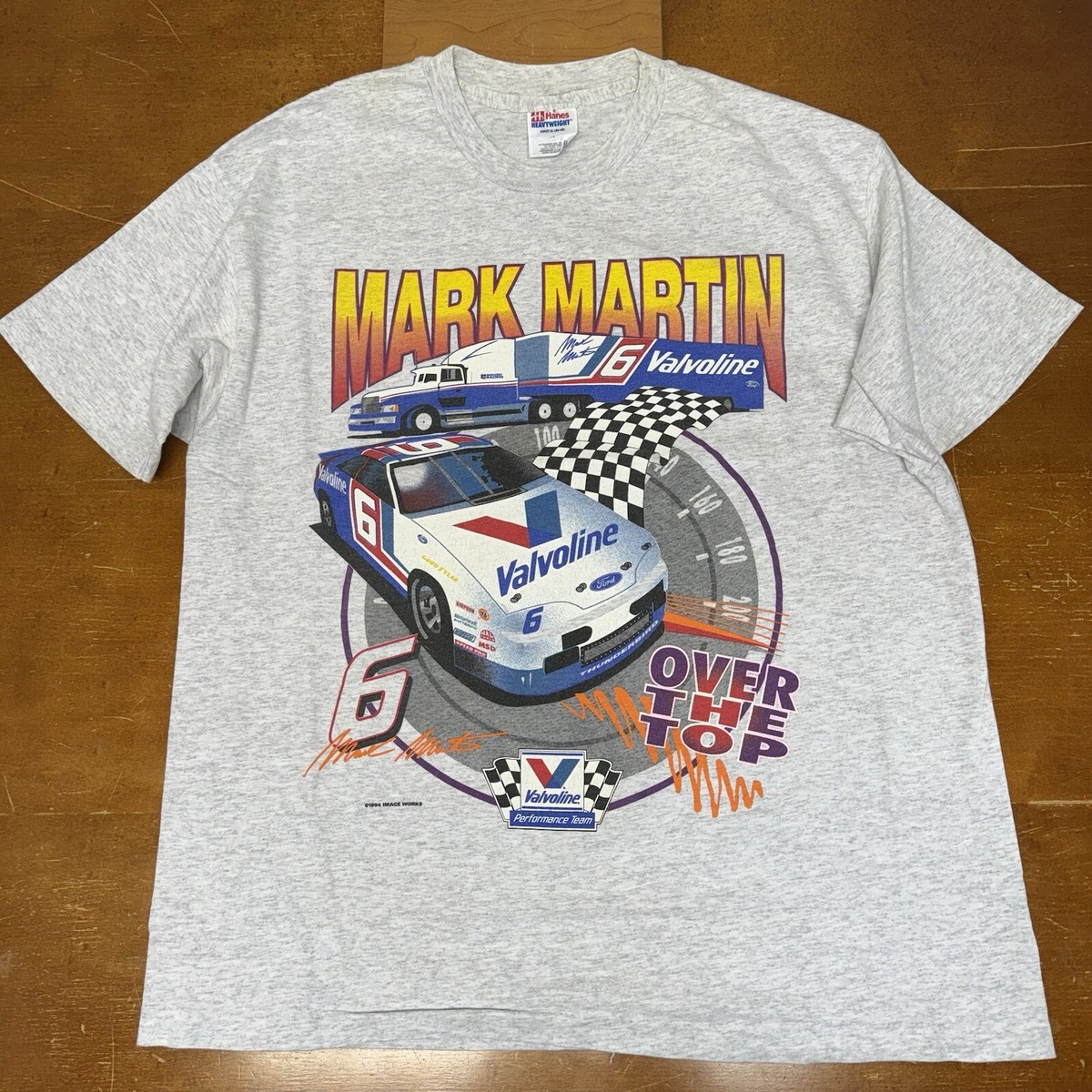 Vintage Mark Martin Shirt Mens Extra Large Gray #6 Valvoline