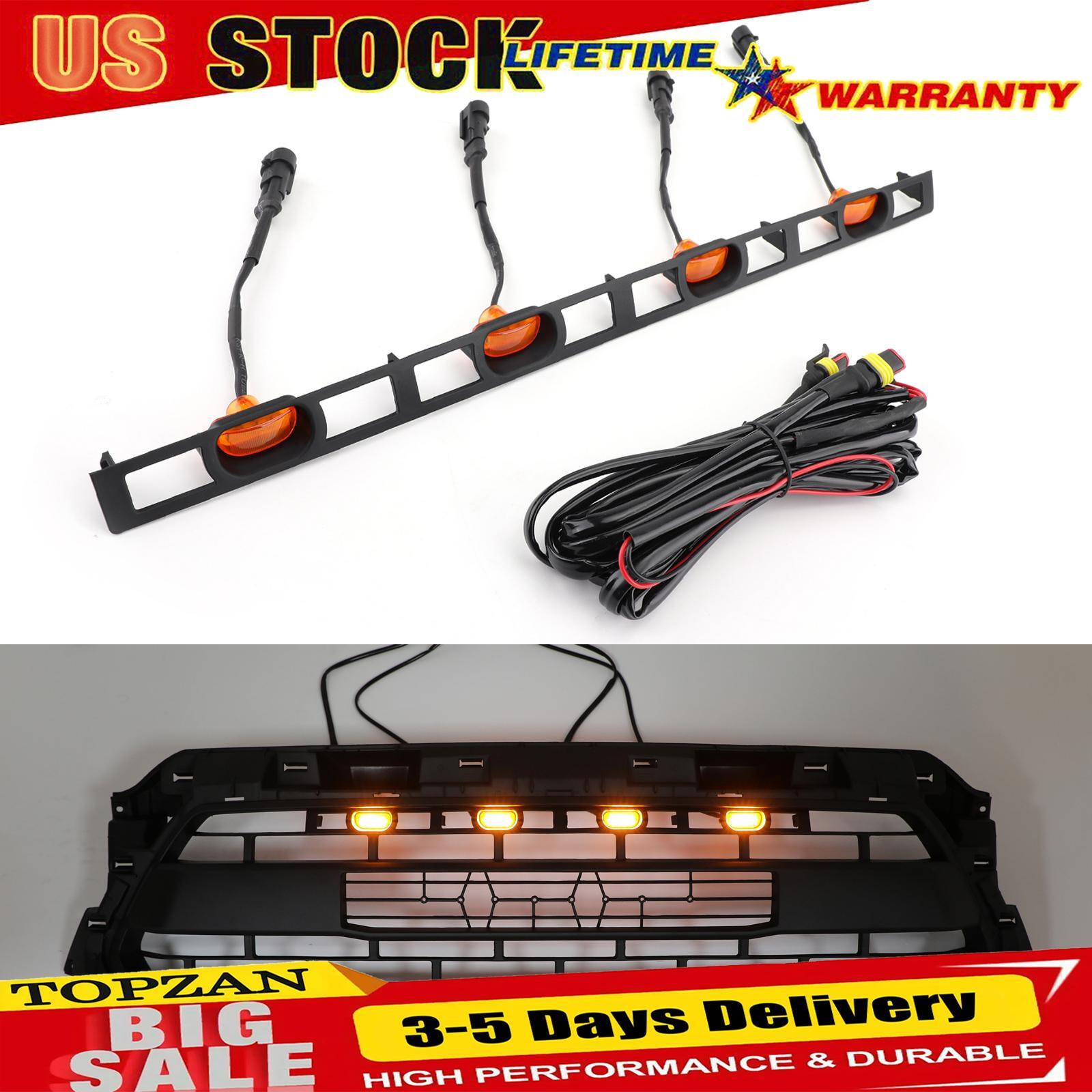 Front Bumper Hood Grille LED Lights W/Wire Harness Fits Tacoma 12-2015 Amber USA