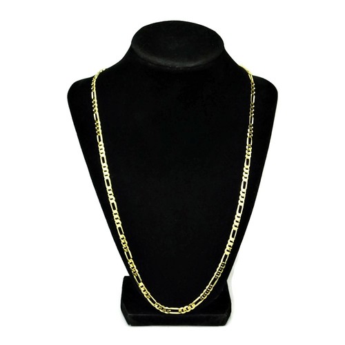 Mens 18k Gold Plated Figaro Link 24 