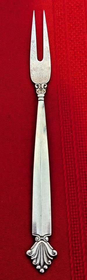 "Tenedor Georg Jensen plata esterlina ACANTHUS oliva o corte en frío 6-1/4""" Foto 3 de 4