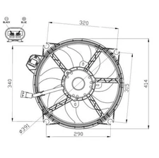 Fan, engine cooling NRF 47965 for Renault Scénic III