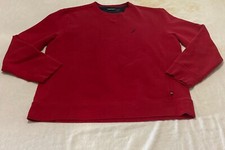 Men  s Nautica Red Pullover Sweatshirt Size Large EUC