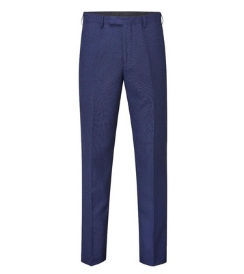 Skopes Men's Romulus Tailored Fit Trouser in Navy Plain Texture 28 - 56