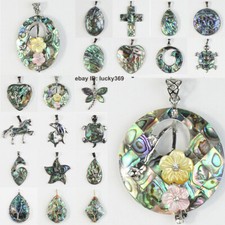 Natural Paua Abalone Shell Wire Wrap Tree of Life Inlay Pendant Chain Necklace
