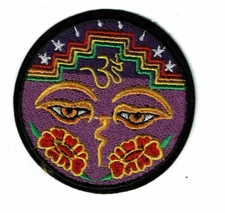 3" EYES of Buddha Iron On patch Yoga Aum ॐ om Love Universal Shiva eye patches