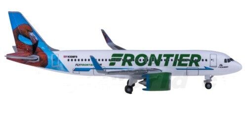 1:500 Herpa Frontier Airbus A320 Passagierflugzeug Diecast Flugzeug Modell - Bild 1 von 4
