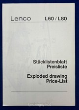 Original Lenco Turntable Exploded Drawing - L60 L80