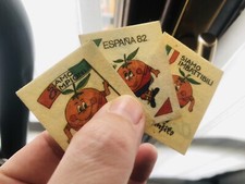 3 ADESIVI Coppa del Mondo STICKER VINTAGE ESPANA 82 NARANJITO WORLD CUP 1982