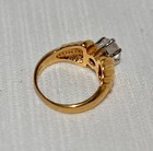 Engagement cubic zirconia s6 ring Lindberg Co. 14K HGE heavy gold electroplating — photo 3