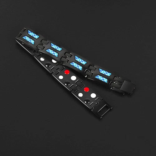 Titanium Power Magnetic Bracelet Carbon Blue Titanium Magnetic Therapy Bracelet - Picture 2 of 11