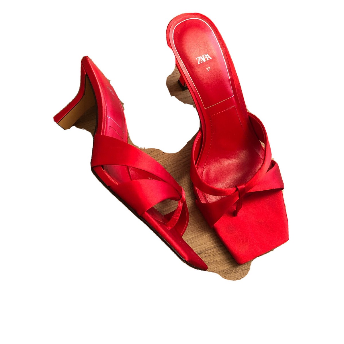 Mules Rosse Tacco Zara