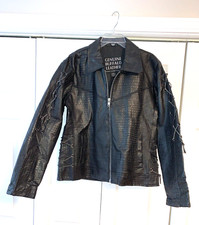 Genuine Buffalo Black Leather Jacket By Navarre Leather Company X- Large Xl