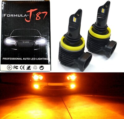 LED Kit M10 100W H8 Orange Two Bulbs Fog Light Replace Upgrade Stock Lamp OE Fit