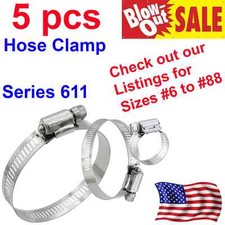 #20 - 3/4 to 1-3/4 ID 611 SERIES STAINLESS STEEL HOSE CLAMP (5pcs)