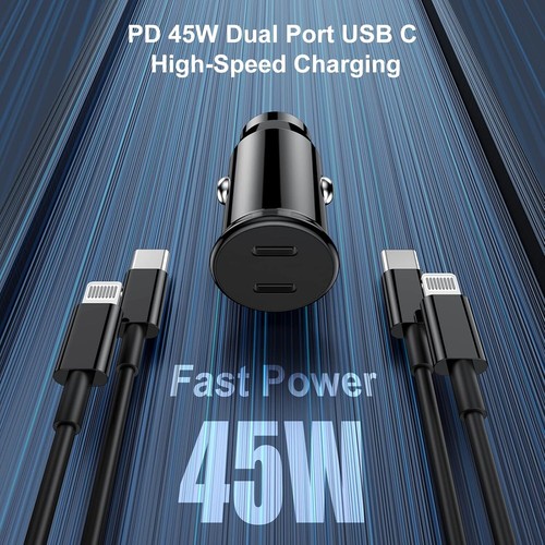 FAST CAR CHARGER USB CIGARETTE LIGHTER SOCKET DUAL ADAPTER FOR IPHONE SAMSUNG - Picture 6 of 17