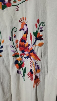 Vintage 60s 70s RARE OTOMI Mexican Oaxacan CAFTAN White Embroidered Dress | eBay Vintage 60s 70s RARE OTOMI Mexican Oaxacan CAFTAN White Embroidered Dress | eBay
