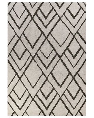Teppich Baumwolle weiß / grün geometrisches Muster 160 x 230 cm Modern Yesilkoy