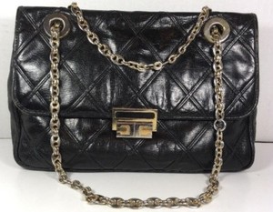 black leather purse strap gold hardware
