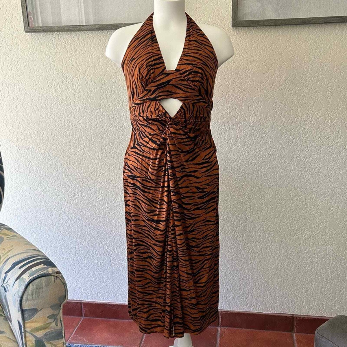 Anthropologie Tiger Print Sarong Dress Women's Size Small | eBay