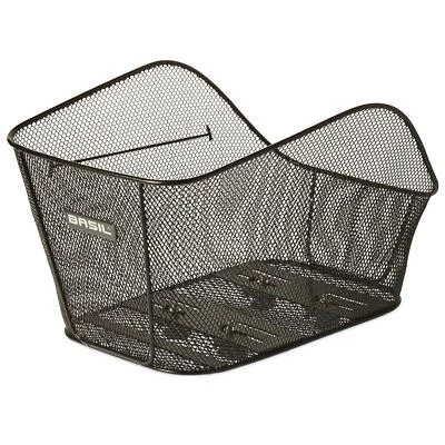Basil Icon Fahrradkorb Gepäckträger Stahl Schwarz Hinten Festmontage Feinmaschig - Bild 1 von 3