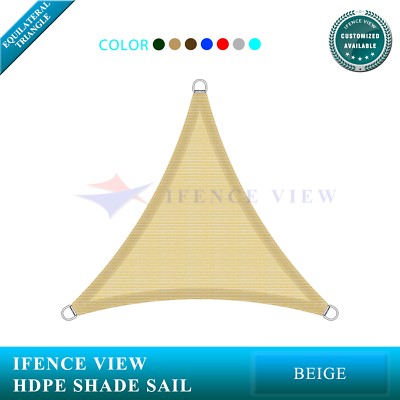 Ifenceview Beige Triangle 9'x9'x9' UV Sun Shade Sail Patio Pool Outdoor Commerce