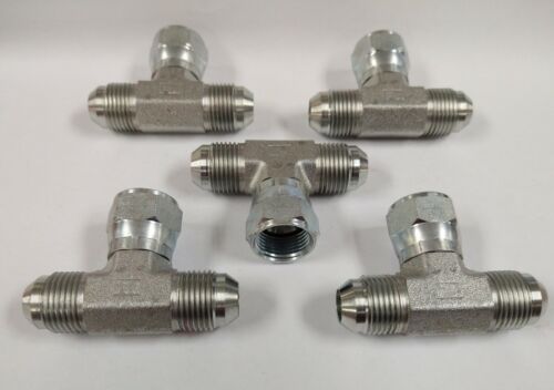 1/2" JIC TO 1/2" JIC TO 1/2" FJIC SWIVEL TEE FITTINGS (LOT OF 5) 6600-08-08-08 - Picture 1 of 2