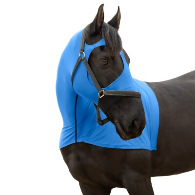#ad Premium Horse Hood Full Zipper with Face w Forelock Saver Horse Care Sheet $34.99