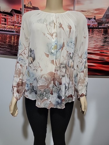 Camicetta tunica top donna Massimo Dutti seta floreale US 8 #C - Foto 7 di 9
