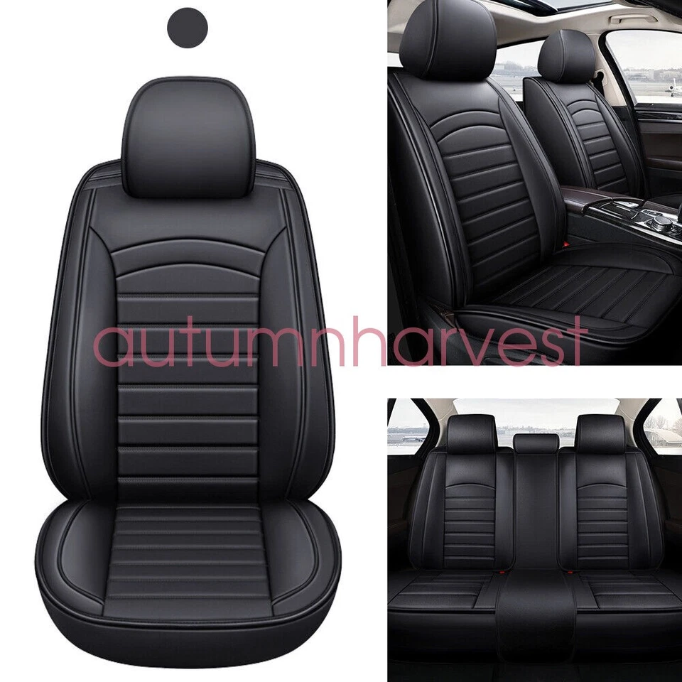 For BMW Car Seat Covers 5 Seats Full Set Leather Front + Rear Cushion Protectors - Image 3 of 4