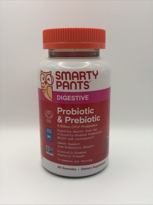 Smarty Pants Digestive, Probiotic & Prebiotic Gummies Grape 60 Gummies Exp 5/26