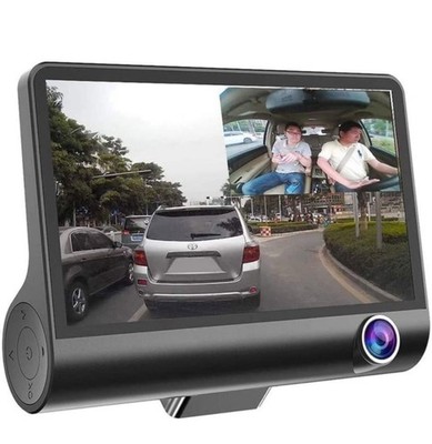 1080P 170°Wide Angle,4'' Dual Lens HD Car DVR Rearview Video Dash Cam Recorder