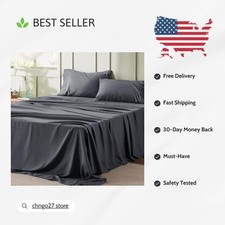 Elegant 4-Piece California King Sheet Set - Soft, Wrinkle-Resistant Bedding
