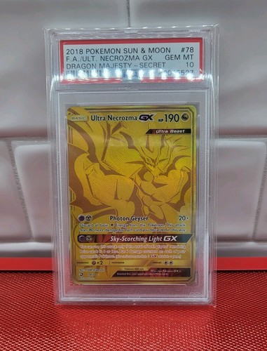 2018 POKEMON SUN & MOON DRAGON MAJESTY SECRET FULL ART/ULTRA NECROZMA GX PSA 10