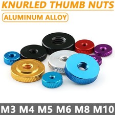 KNURLED THUMB NUTS HAND GRIP KNOBS M3 M4 M5 M6-M10 ALUMINUM ALLOY THIN TYPE NUTS