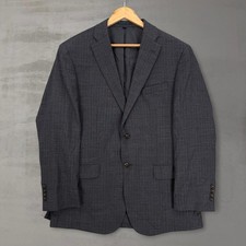 Jos. A. Bank 1905 Blazer Grey Blue Glen Plaid Wool Blend Tailored Fit 42R