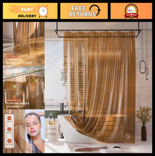 Heavy Duty 100 EVA Shower Curtain Liner, 72x72 Clear Amber, 12 Grommets, 2-in-1