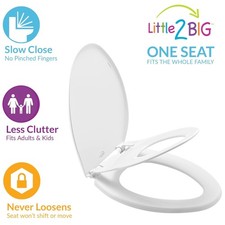 Family-Friendly Round Toilet Seat with Potty Training, White