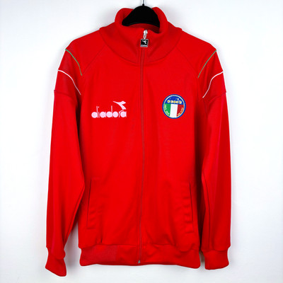 Authentic Italy 1986 Diadora Retro Football Zip Track Tracksuit Jacket Anthem