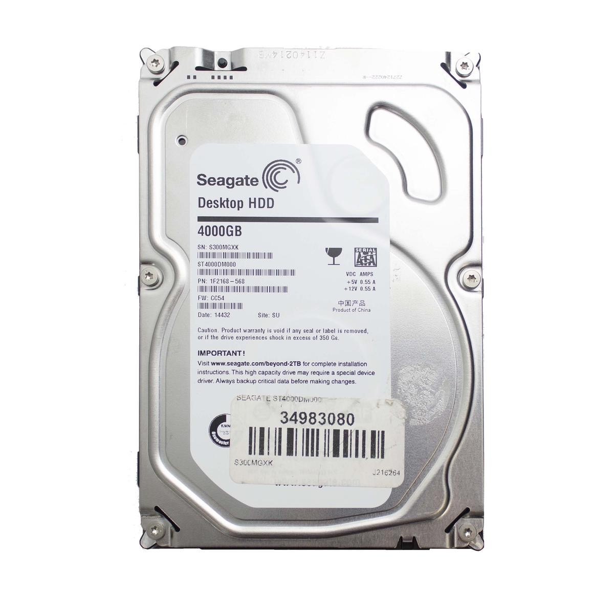 Seagate 4TB Hdd Hard Disk Sata For Dvr Videocameras Pc Nas