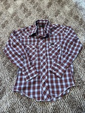 Vintage Wrangler Pearl Snap Shirt Boys Size 8 Plaid