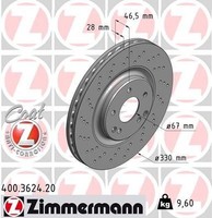2X Zimmermann Bremsscheibe 400.3624.20 FüR MERCEDES-BENZ
