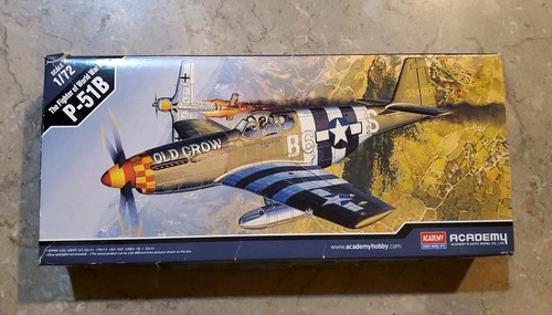 Academy P-51B Mustang Airplane Model Kit - 1/72 Scale 12464 Open Box
