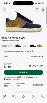 Nike Air Force 1 Low Travis Scott Cactus Jack Multicolor Colorblock Sneaker